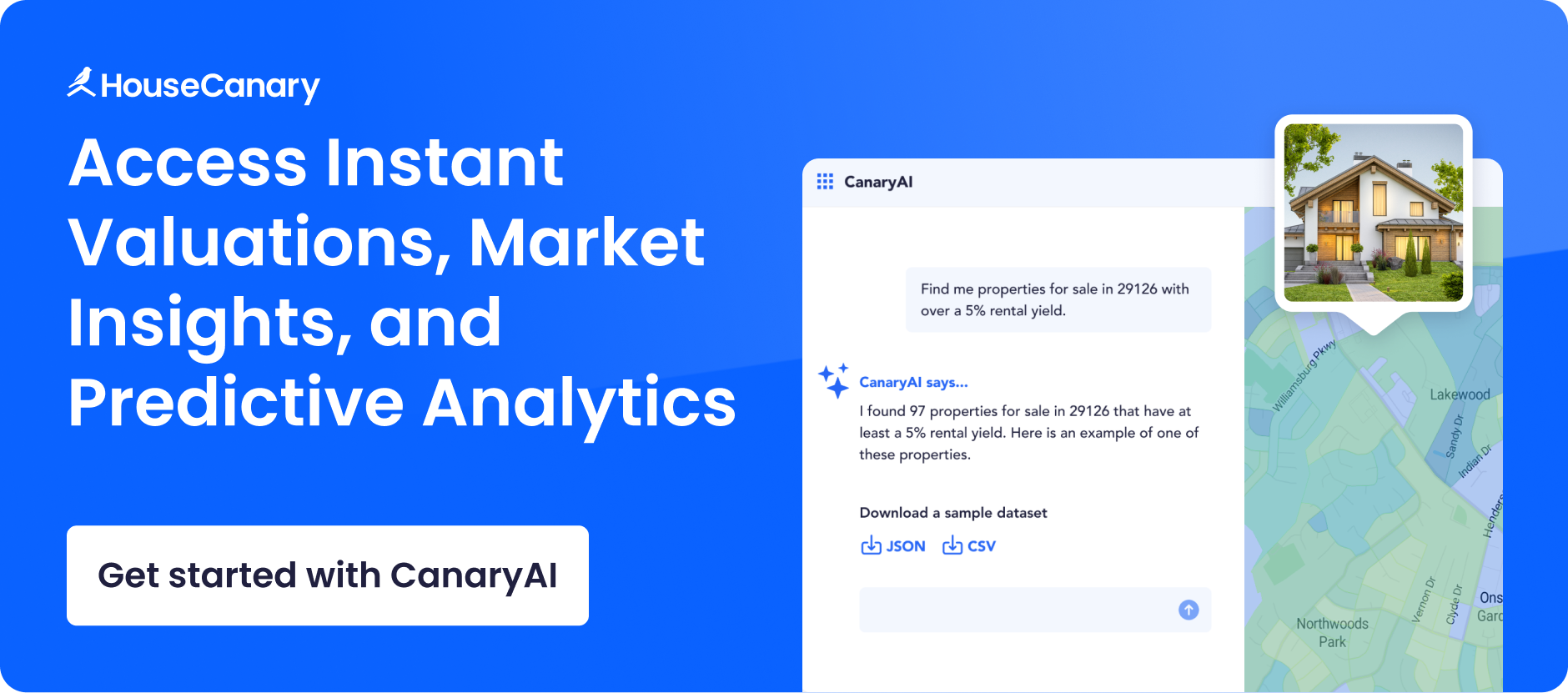 Get started with CanaryAI — access instant valuations, market insights, and predictive analytics